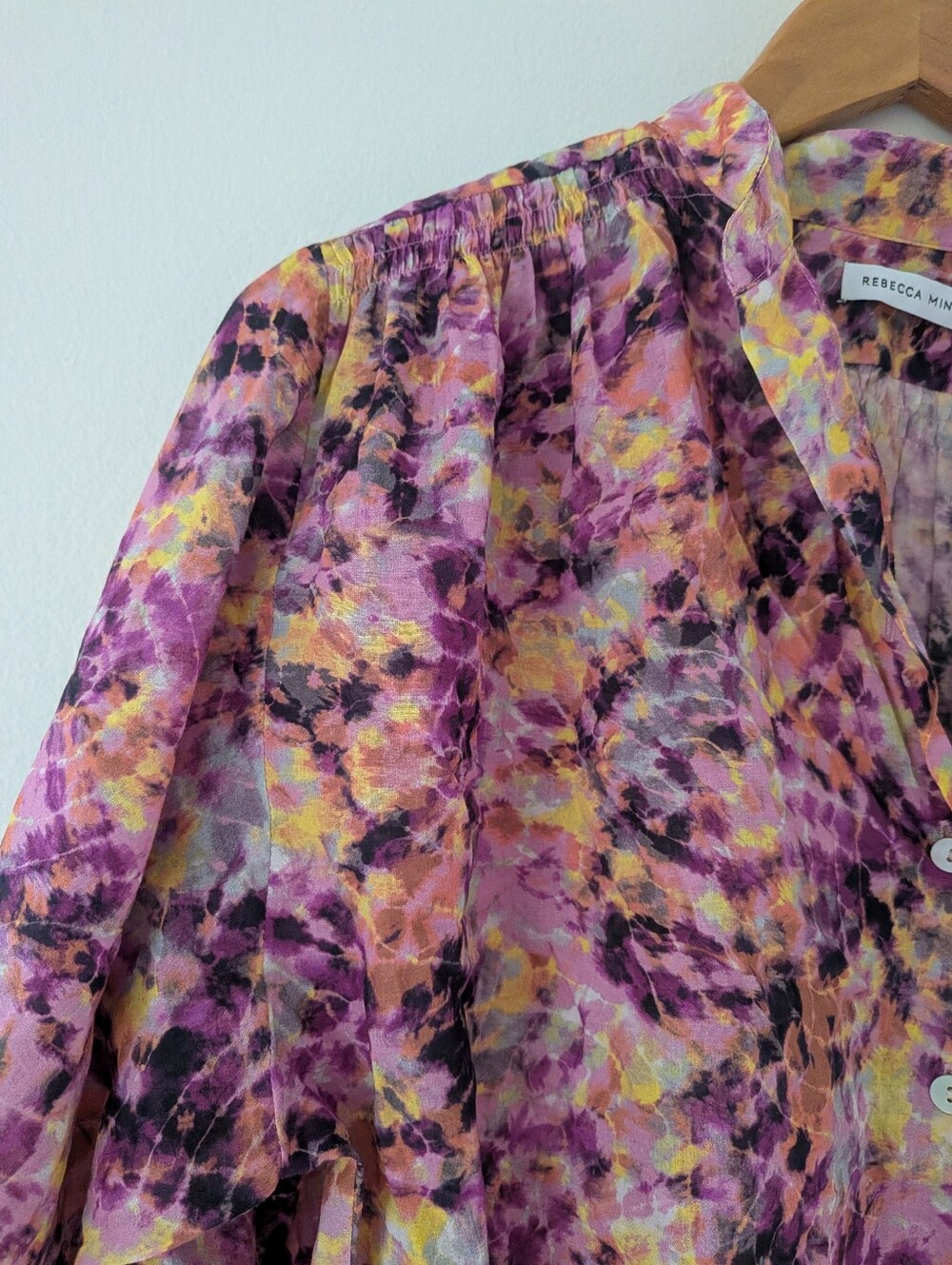 NWT! Rebecca Minkoff Tie-dye Print Isha Blouse - Picture 7 of 11